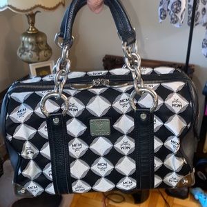 Authentic MCM Boston Bag W/silver hardware